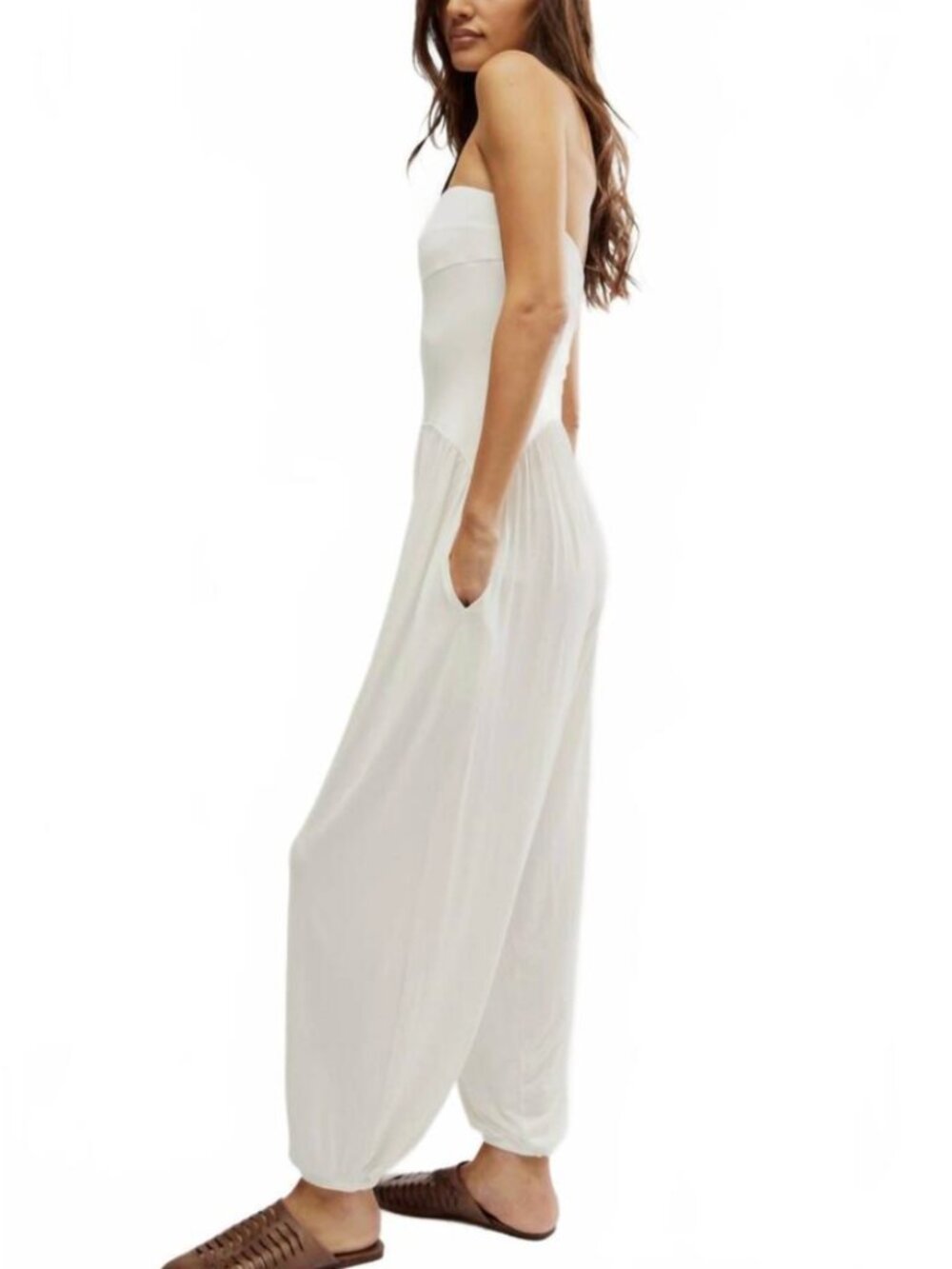 NWT  FREE PEOPLE mora one piece in Off white Small Drop -Waist Small - Picture 4 of 9